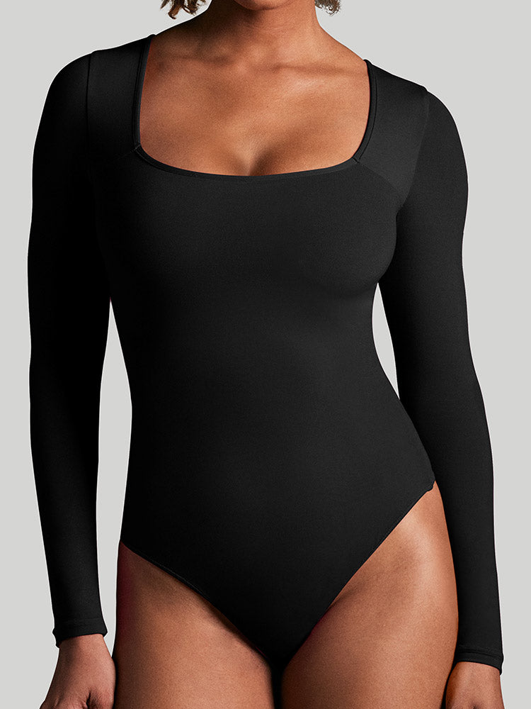 IUGA BUTTERLAB™ Long Sleeve Square Neck Bodysuits for Women