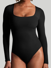 IUGA BUTTERLAB™ Long Sleeve Square Neck Bodysuits for Women