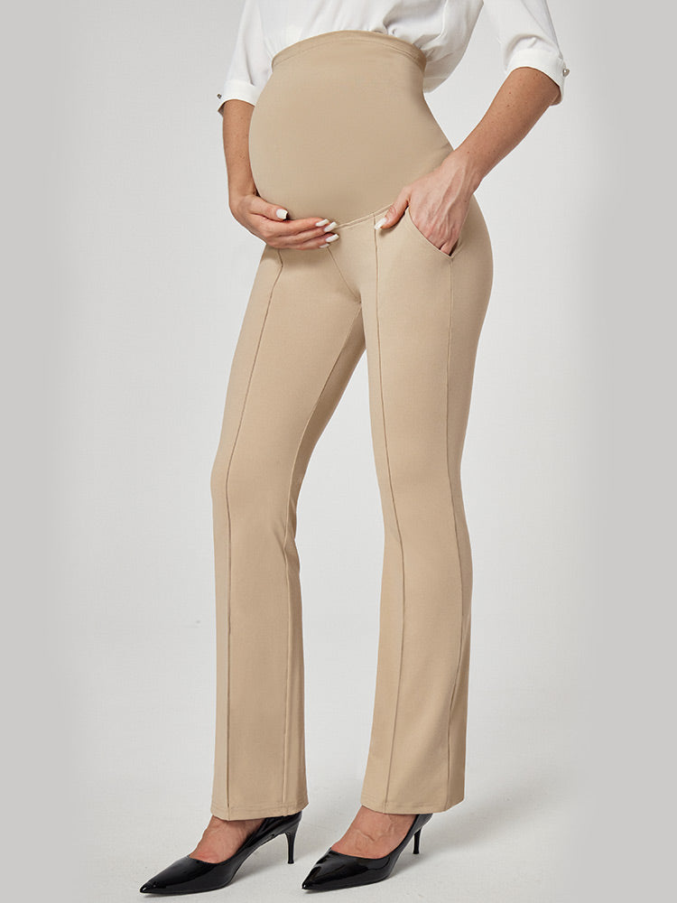IUGA Bootcut Maternity Pants for Work with Pockets - Khaki / S