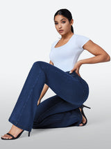 IUGA FlexDenim™ High Waisted Stretchy Pull On Flare Jeans - IUGA