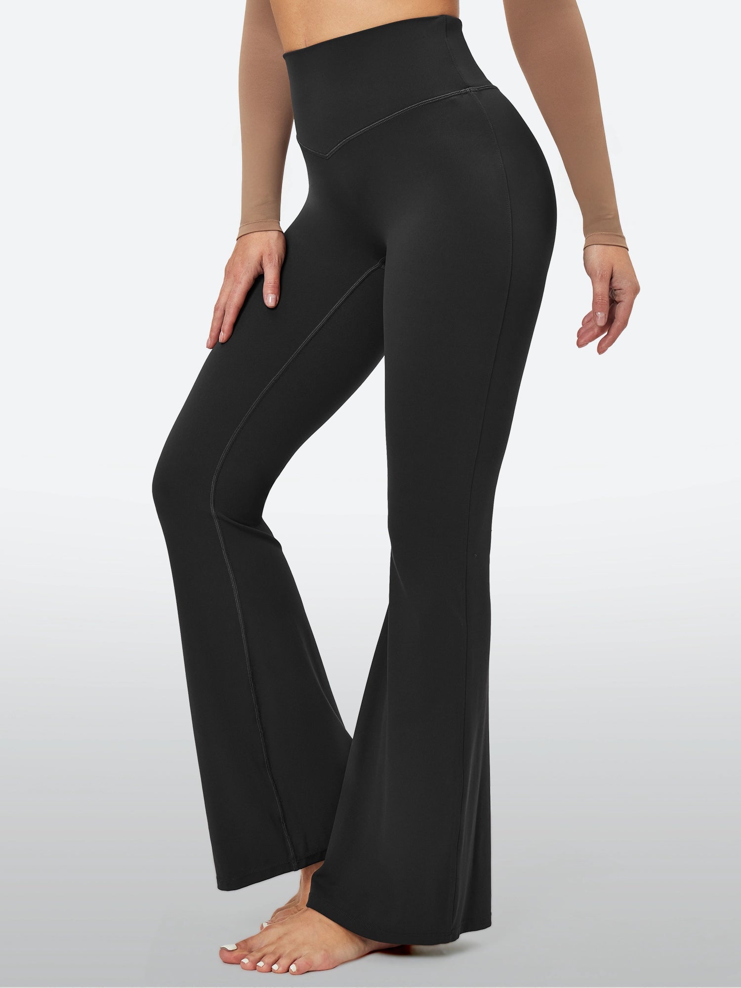 IUGA Sandwich Waistband No Front Seam Flare Yoga Pants display picture 1