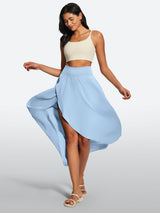 IUGA High Waist Flowy Skirts With Shorts