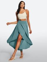 IUGA High Waist Flowy Skirts With Shorts