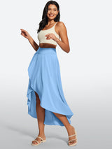 IUGA High Waist Flowy Skirts With Shorts