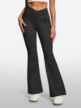 IUGA FlexDenim® High Waist Crossover Flare Jeans for Women With Pockets