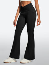 IUGA FlexDenim® High Waist Crossover Flare Jeans for Women With Pockets