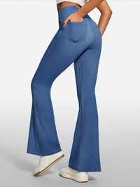 IUGA FlexDenim® High Waist Crossover Flare Jeans for Women With Pockets - IUGA