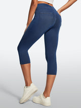 IUGA FlexDenim® High Waisted Pull On Capri Jeans With Pockets