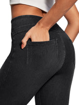 IUGA FlexDenim® High Waisted Pull On Capri Jeans With Pockets | Affordable Yoga Leggings & Activewear by IUGA