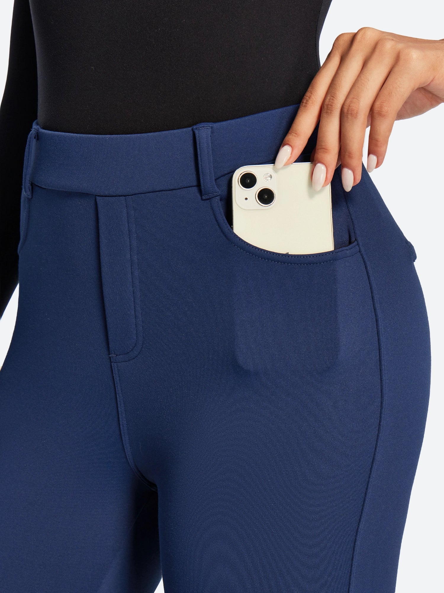 IUGA HeatLab® Fleece Lined Pull On High Waisted Dress Pants With Pockets