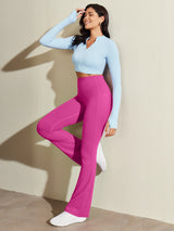 IUGA Sandwich No Front Seam Hidden Scrunch Butt Mini Flared Yoga Pants With Pockets