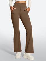 IUGA High Waist Pull On Stretchy Dress Pants With Zipper Pockets