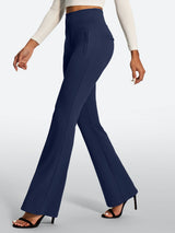 IUGA High Waist Pull On Stretchy Dress Pants With Zipper Pockets
