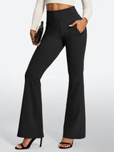 IUGA High Waist Pull On Stretchy Dress Pants With Zipper Pockets