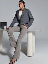 IUGA High Waist Pull On Stretchy Dress Pants With Zipper Pockets