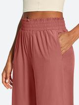 IUGA High Waisted Adjustable Drawstring Wide Leg Capris With Pockets | Affordable Yoga Leggings & Activewear by IUGA