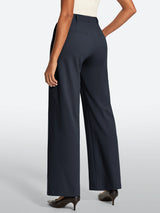 IUGA High Waisted Stretchy Wide Leg Pull On Work Pants With Pockets