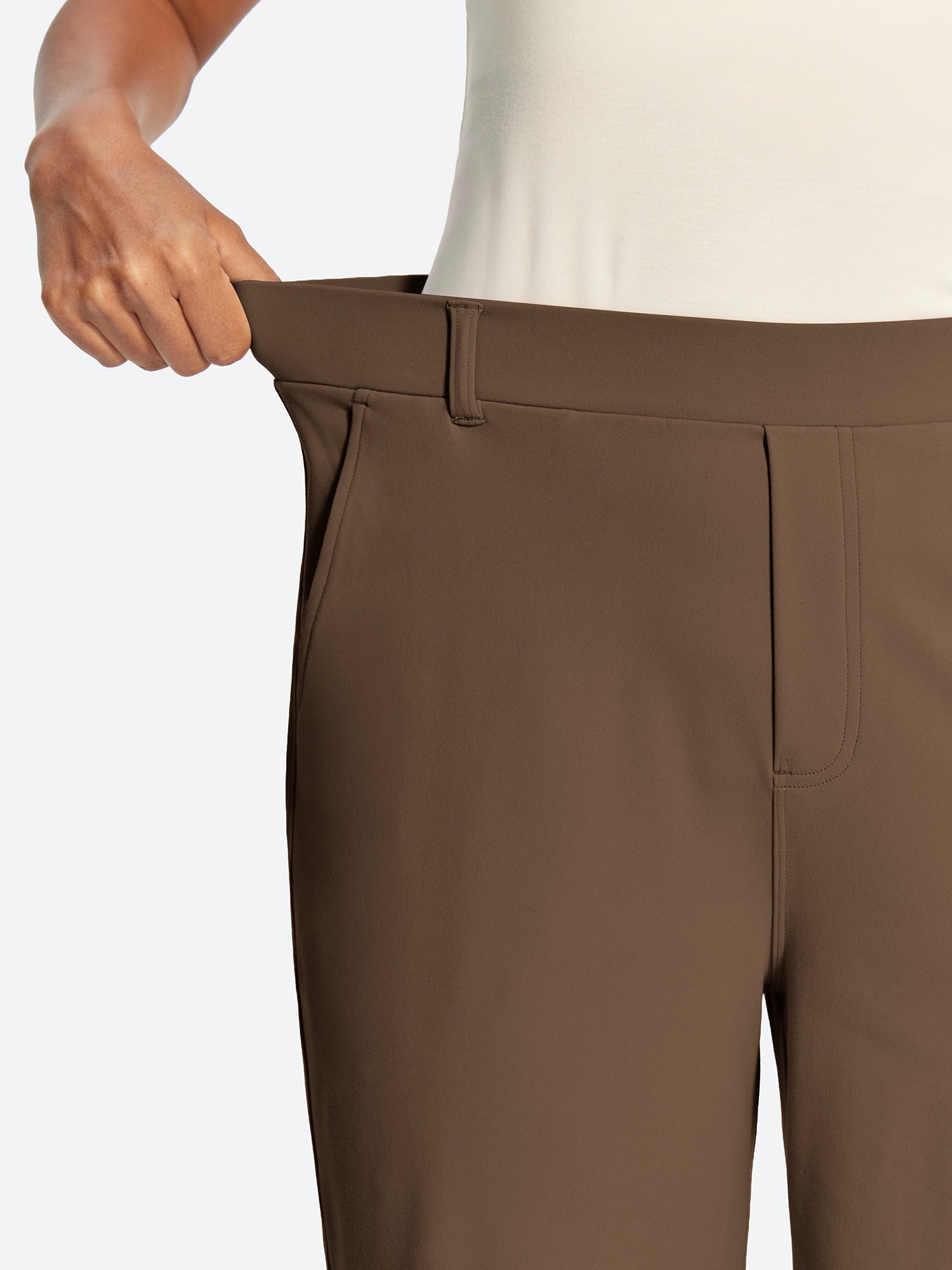 IUGA High Waisted Stretchy Wide Leg Pull On Work Pants With Pockets