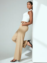 IUGA High Waisted Stretchy Wide Leg Pull On Work Pants With Pockets