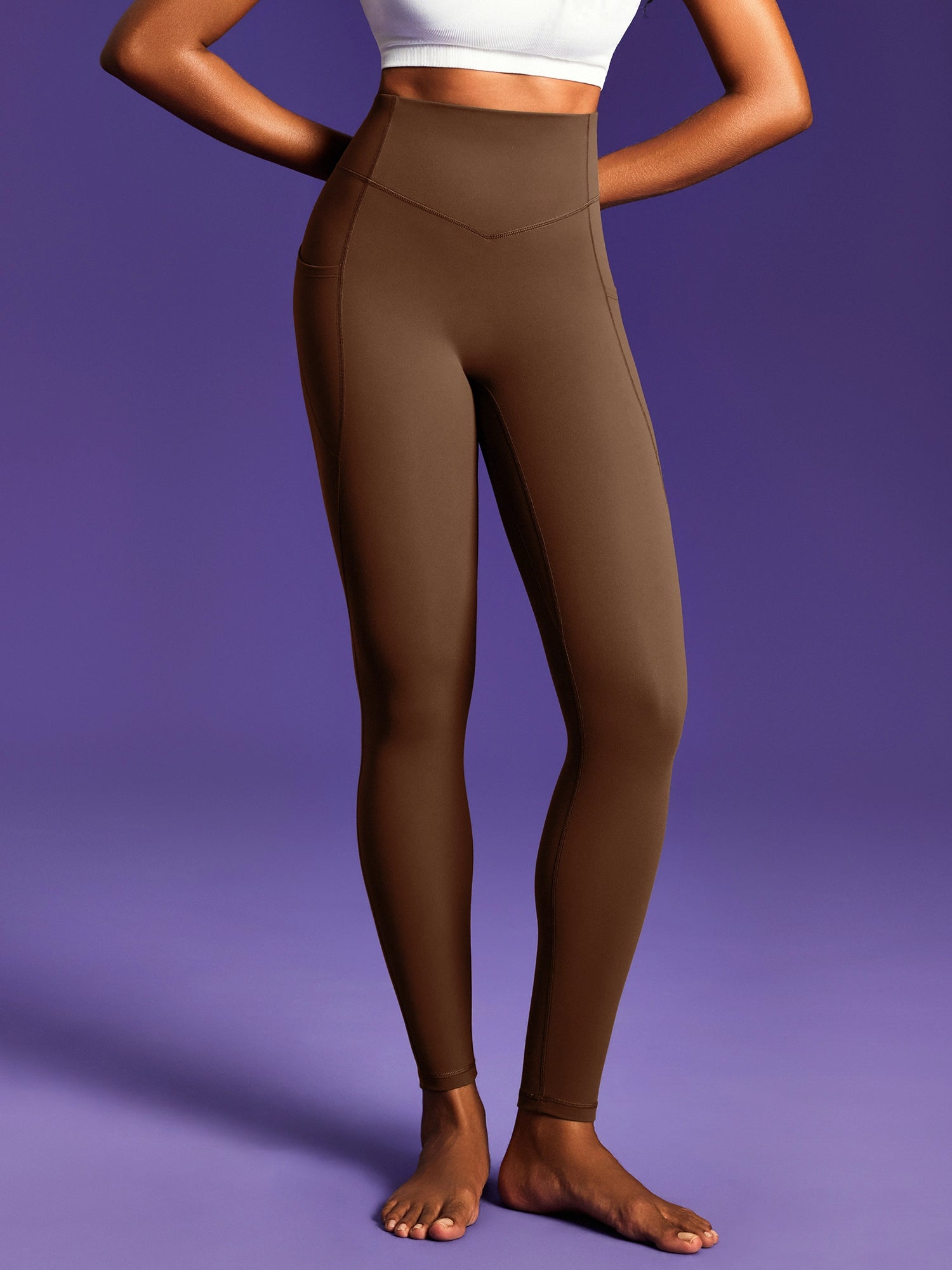 IUGA PowerTight Sandwich Scrunch Butt Lifting No Front Seam Compression Leggings With Pockets