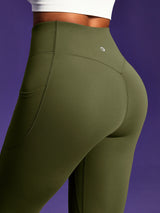 IUGA PowerTight Sandwich Scrunch Butt Lifting No Front Seam Compression Leggings With Pockets