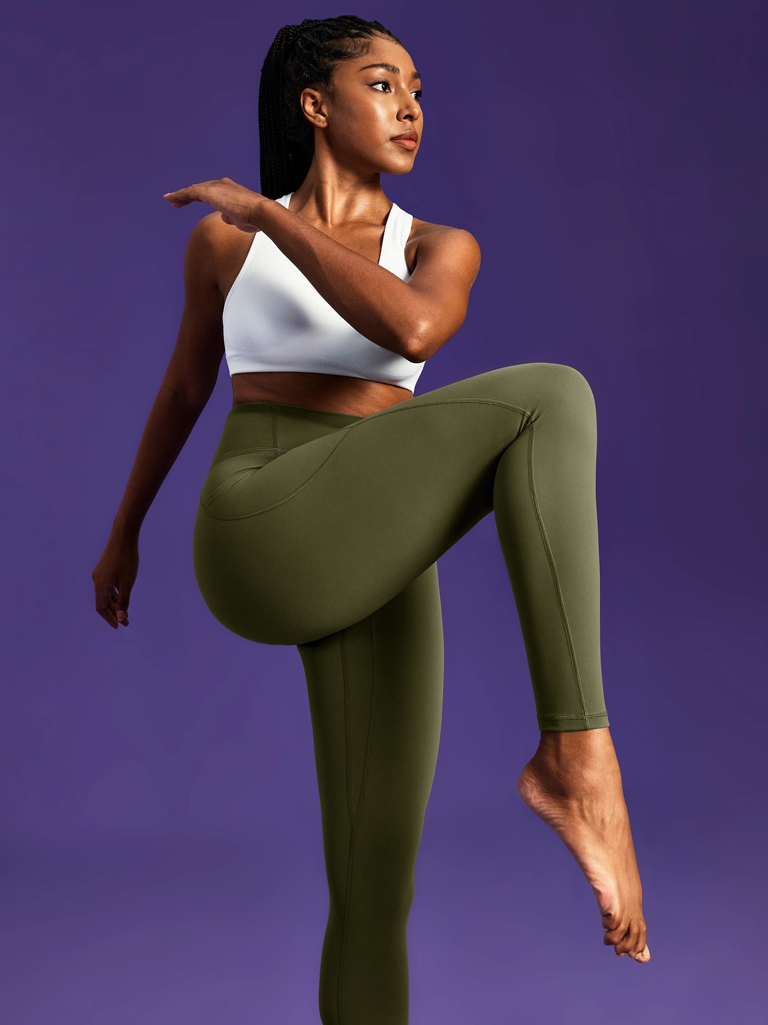 IUGA PowerTight Sandwich Scrunch Butt Lifting No Front Seam Compression Leggings With Pockets