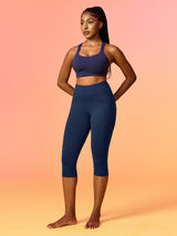 IUGA FlexTight High Waist Denim-Look Capris With Pockets