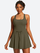 IUGA Tennis Mini Dresses With Built-in Shorts & Pockets | Affordable Yoga Leggings & Activewear by IUGA