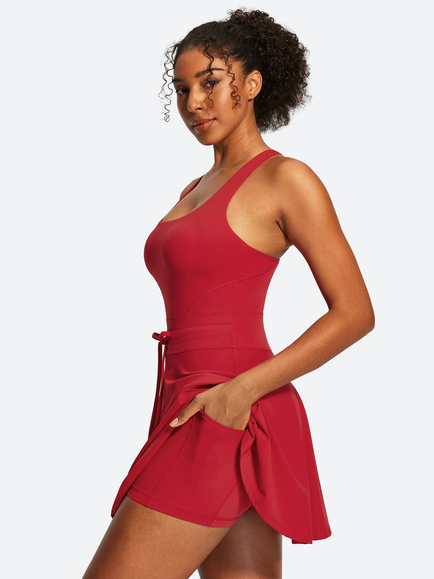 IUGA Tennis Mini Dresses With Built-in Shorts & Pockets | Affordable Yoga Leggings & Activewear by IUGA