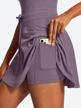 IUGA Tennis Mini Dresses With Built-in Shorts & Pockets | Affordable Yoga Leggings & Activewear by IUGA