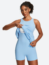 IUGA Open Back Sleeveless Tennis Dress With Built-in Shorts & Pockets | Affordable Yoga Leggings & Activewear by IUGA