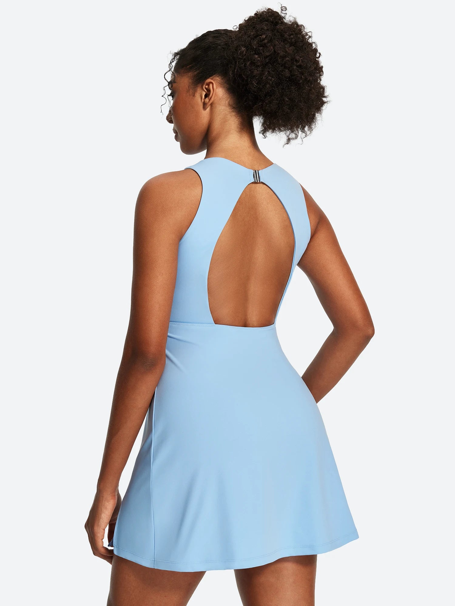 IUGA Open Back Sleeveless Tennis Dress With Built-in Shorts & Pockets | Affordable Yoga Leggings & Activewear by IUGA