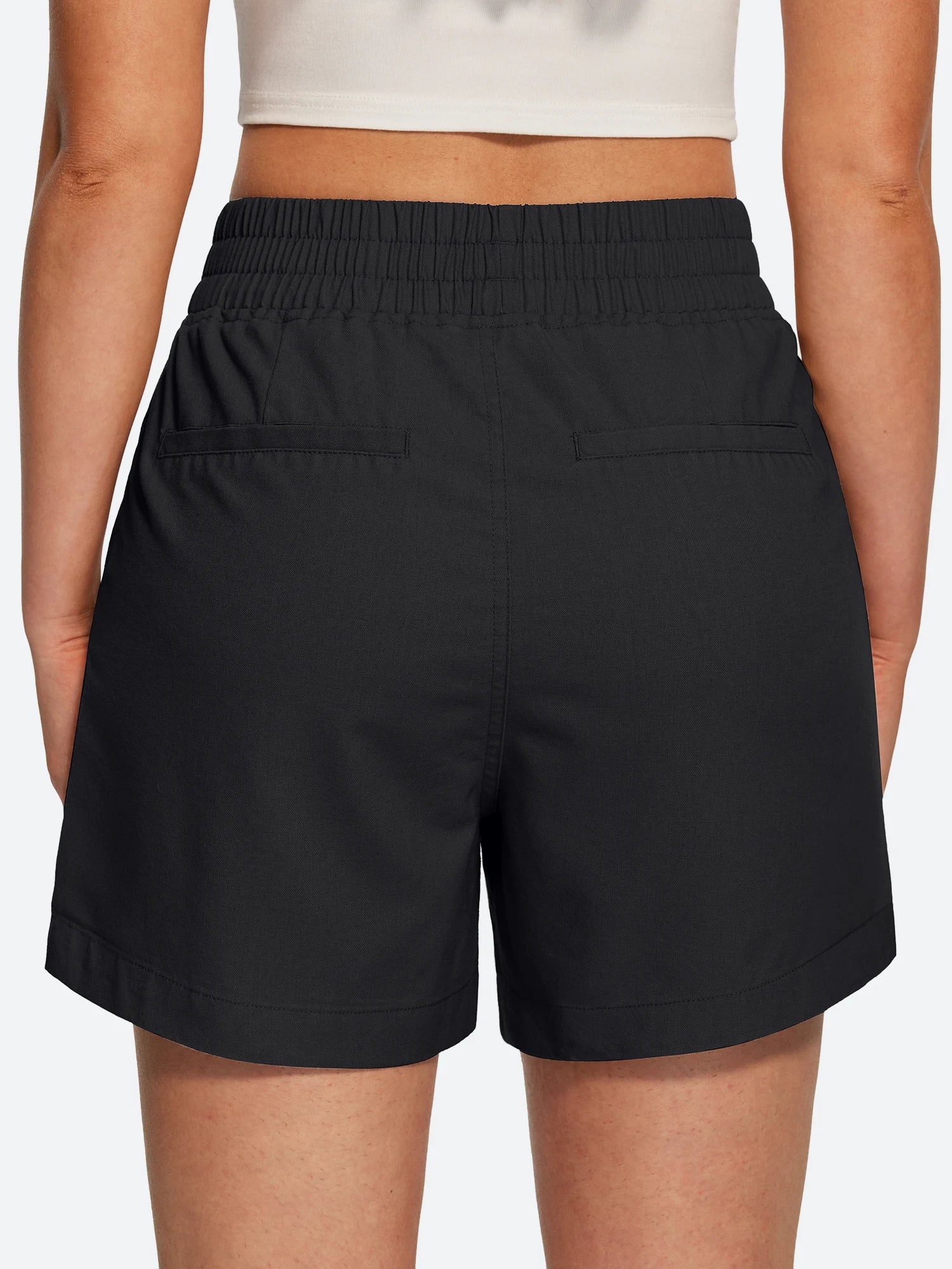 IUGA High Waisted Pull-On Comfy Linen Shorts With Pockets | Affordable Yoga Leggings & Activewear by IUGA