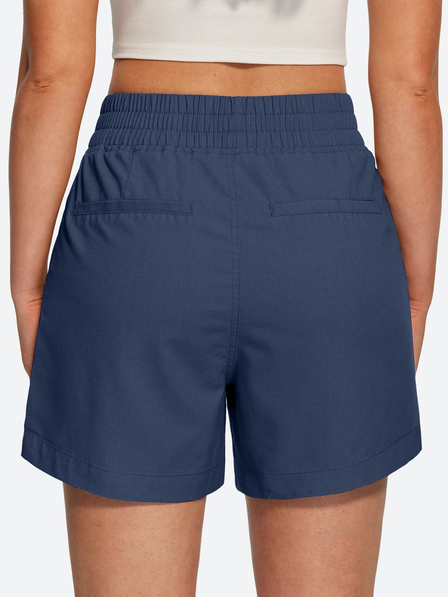 IUGA High Waisted Pull-On Comfy Linen Shorts With Pockets | Affordable Yoga Leggings & Activewear by IUGA