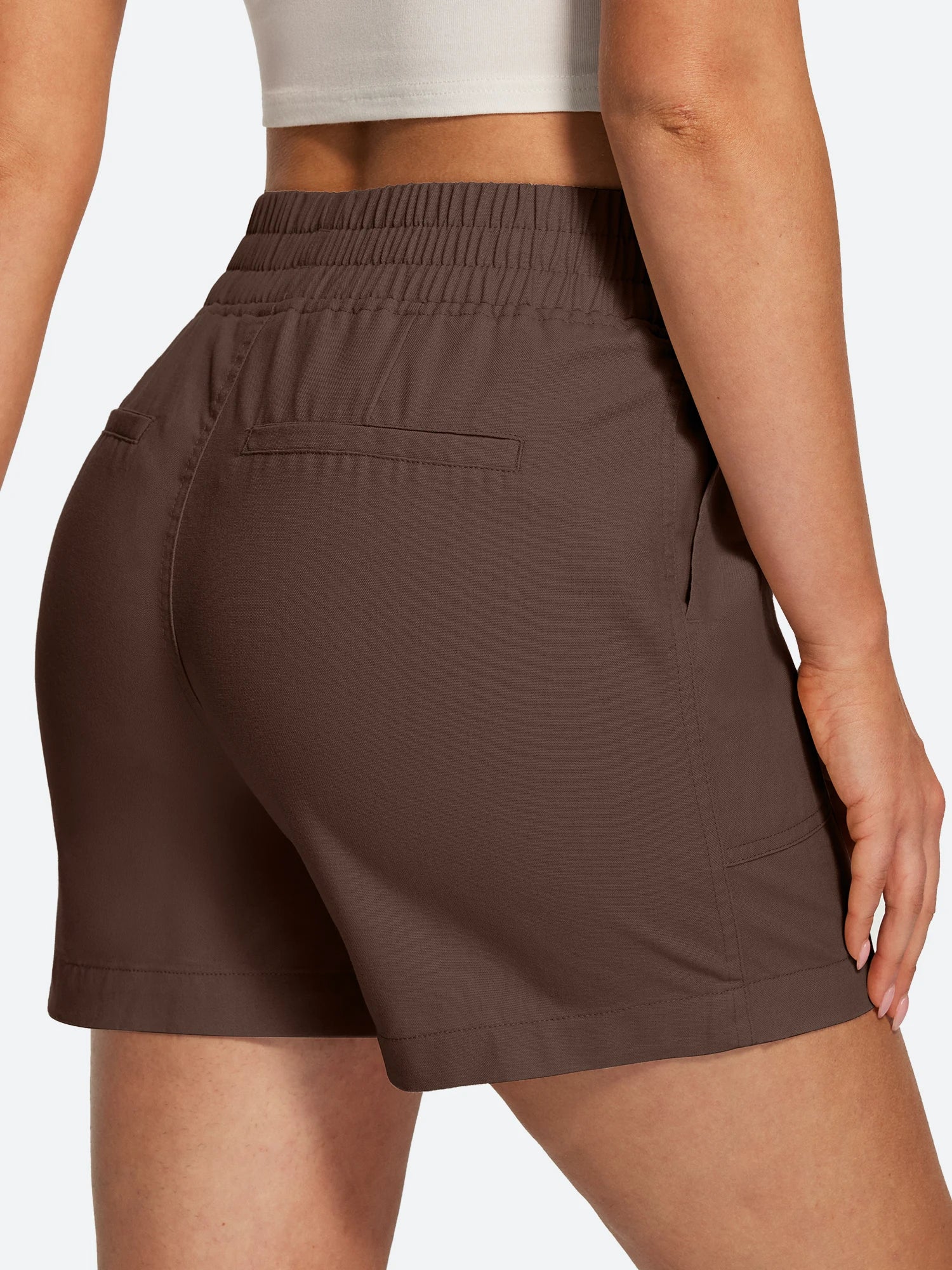 IUGA High Waisted Pull-On Comfy Linen Shorts With Pockets | Affordable Yoga Leggings & Activewear by IUGA