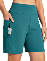 IUGA 7" UPF 50+ High Waisted Quick Dry Swim Board Shorts With Liner Pockets | Affordable Yoga Leggings & Activewear by IUGA