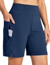 IUGA 7" UPF 50+ High Waisted Quick Dry Swim Board Shorts With Liner Pockets | Affordable Yoga Leggings & Activewear by IUGA