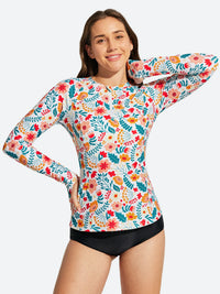 IUGA UPF 50+ Long Sleeve Quick-Dry Rash Guard Swimsuit With Half Zip & Thumbholes | Affordable Yoga Leggings & Activewear by IUGA