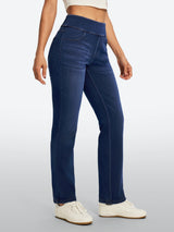 IUGA FlexDenim® High Waist Stretch Pull On Straight-Leg Jeans With Pockets