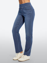 IUGA FlexDenim® High Waist Stretch Pull On Straight-Leg Jeans With Pockets