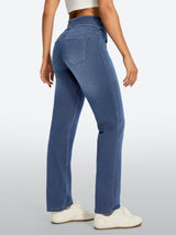 IUGA FlexDenim® High Waist Stretch Pull On Straight-Leg Jeans With Pockets