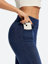 IUGA FlexDenim® High Waist Stretch Pull On Straight-Leg Jeans With Pockets