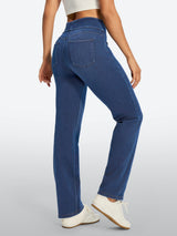 IUGA FlexDenim® High Waist Stretch Pull On Straight-Leg Jeans With Pockets