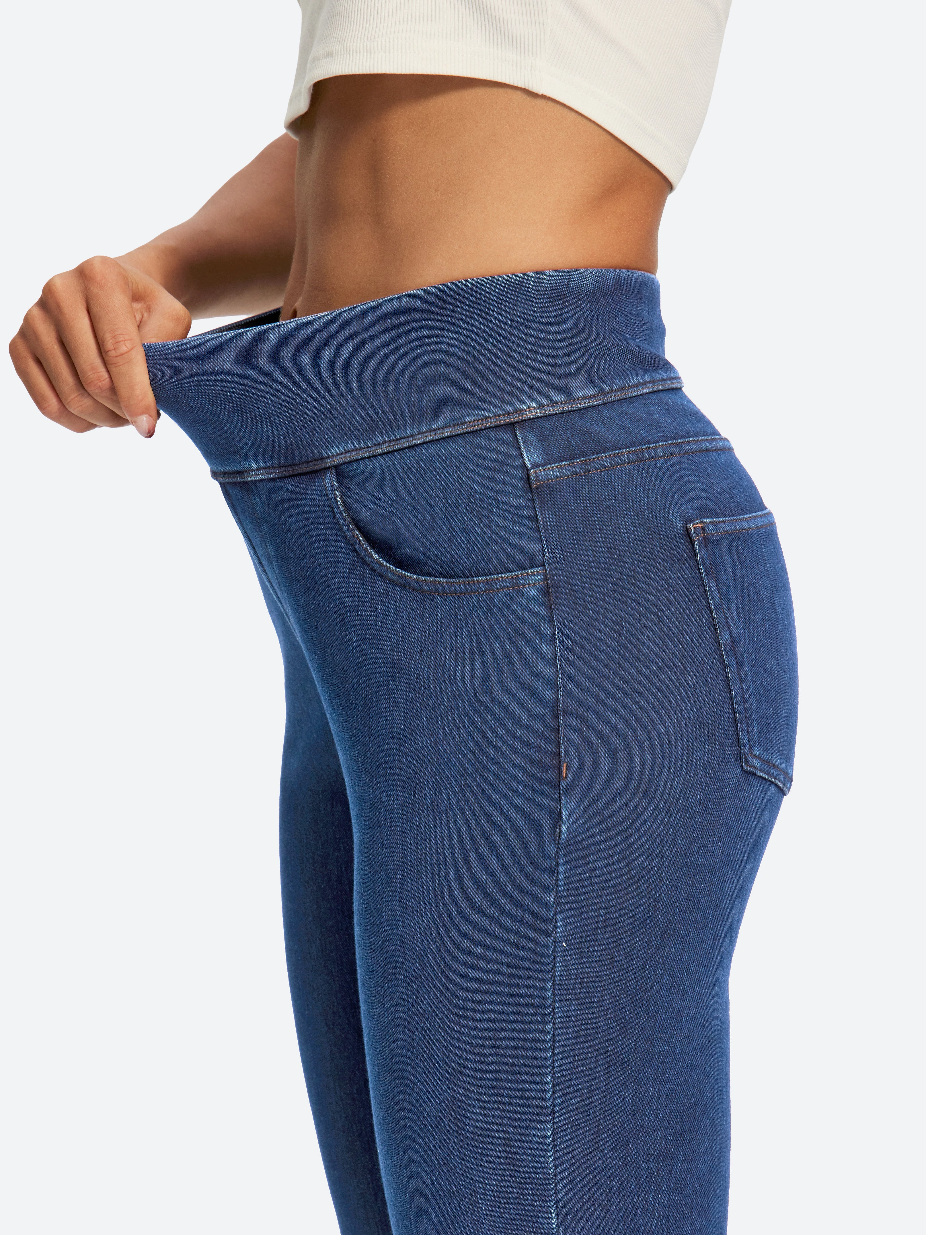 IUGA FlexDenim® High Waist Stretch Pull On Straight-Leg Jeans With Pockets