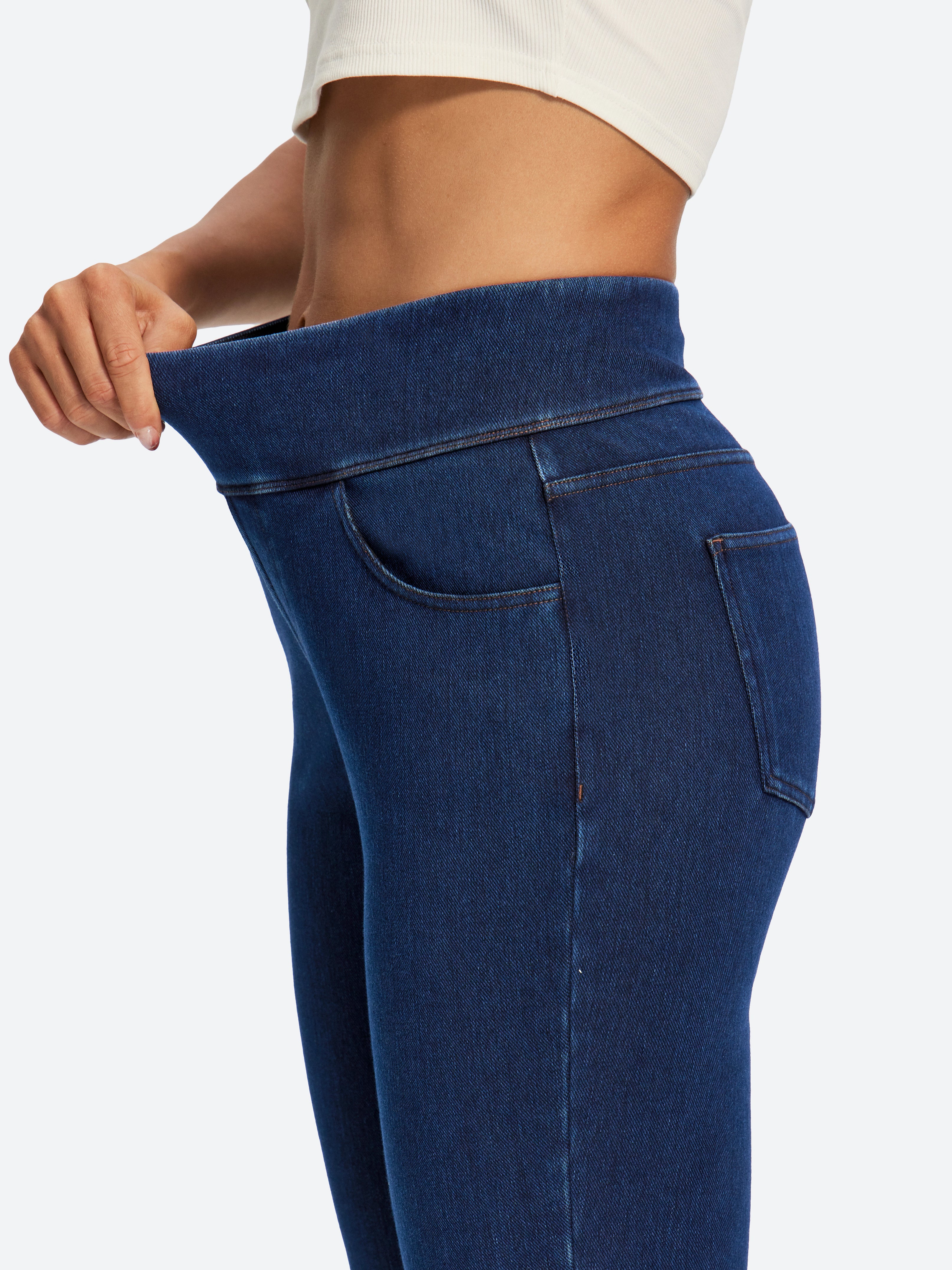 IUGA FlexDenim® High Waist Stretch Pull On Straight-Leg Jeans With Pockets