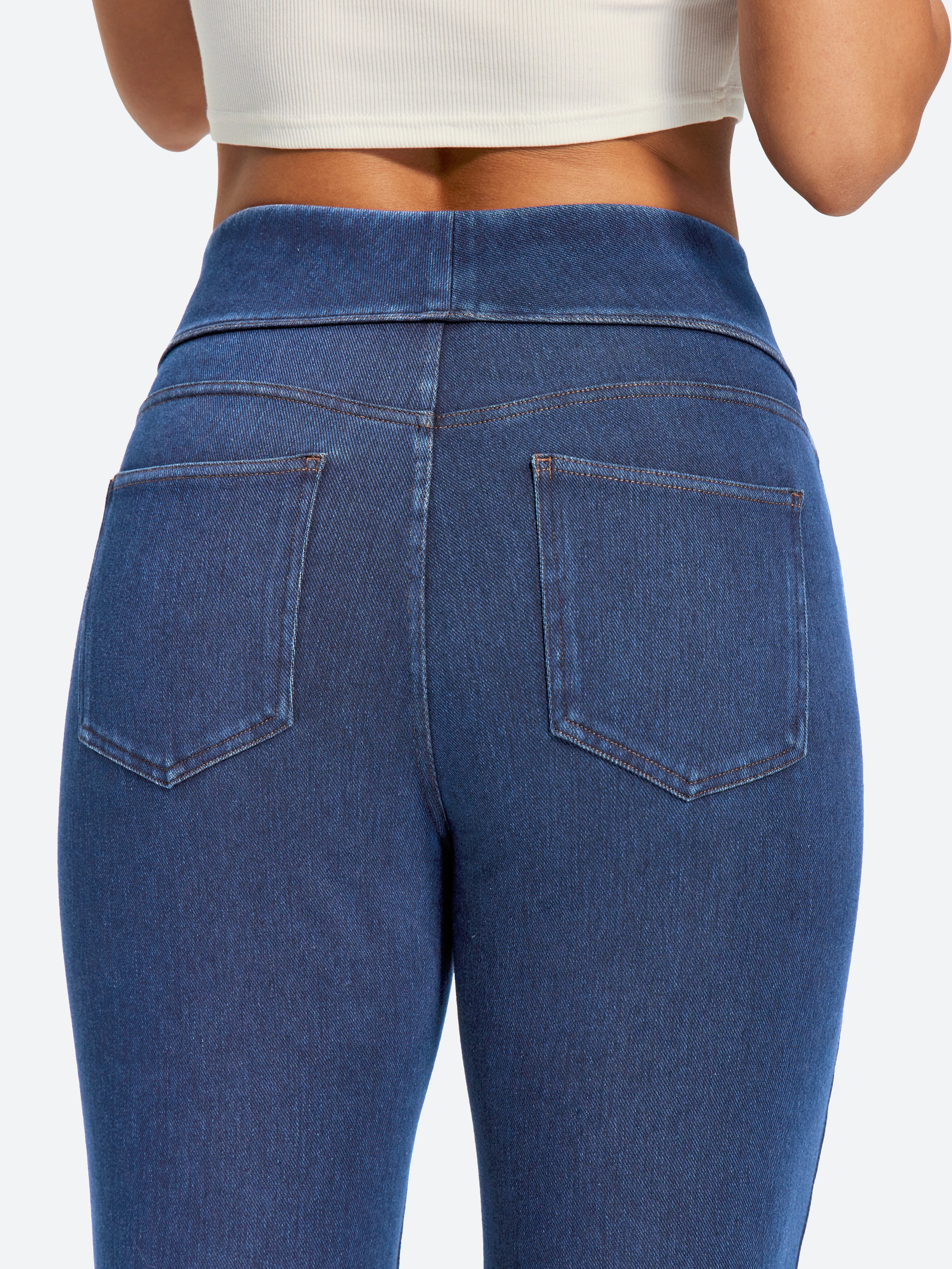 IUGA FlexDenim® High Waist Stretch Pull On Straight-Leg Jeans With Pockets