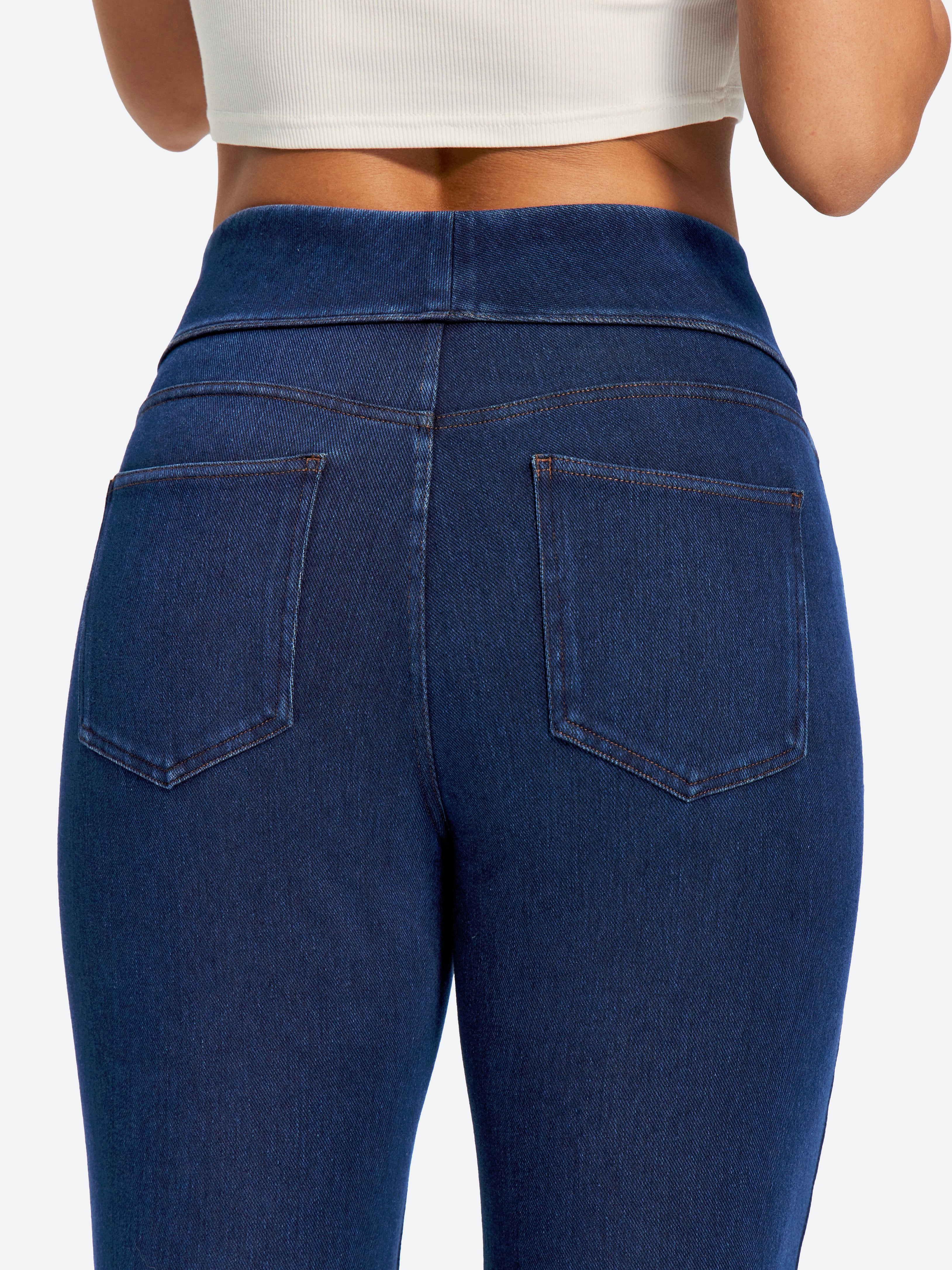 IUGA FlexDenim® High Waist Stretch Pull On Straight-Leg Jeans With Pockets