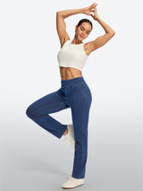 IUGA FlexDenim® High Waist Stretch Pull On Straight-Leg Jeans With Pockets