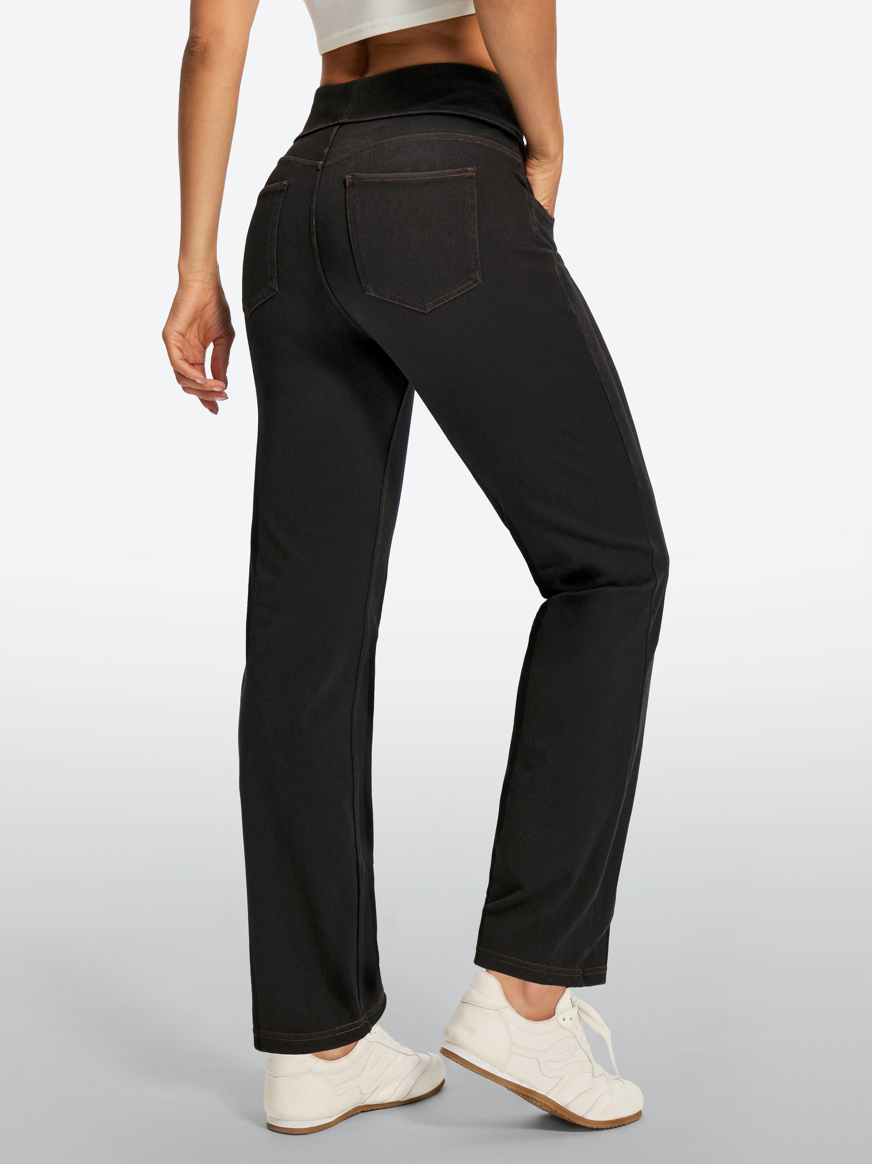 IUGA FlexDenim® High Waist Stretch Pull On Straight-Leg Jeans With Pockets
