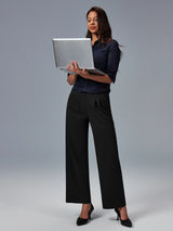 IUGA Wide-Leg Drapey Stretch Work Pants With Pockets | Affordable Yoga Leggings & Activewear by IUGA